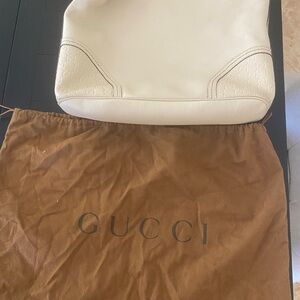 Gucci Cream and Burgundy Patterned Interior Bag